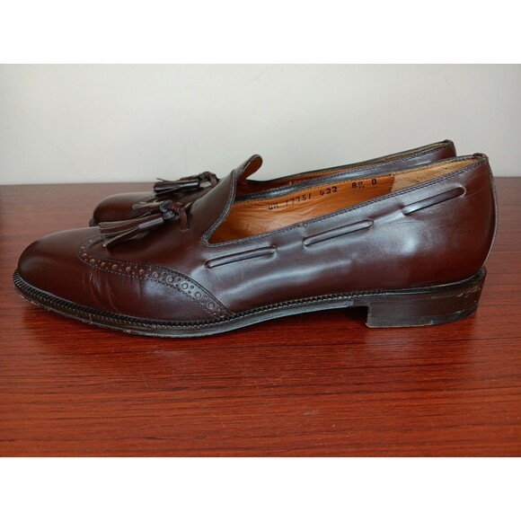 Salvatore Ferragamo Studio Tassel Loafers Size 8.5 D Brown Leather Made In Italy - Picture 5 of 7
